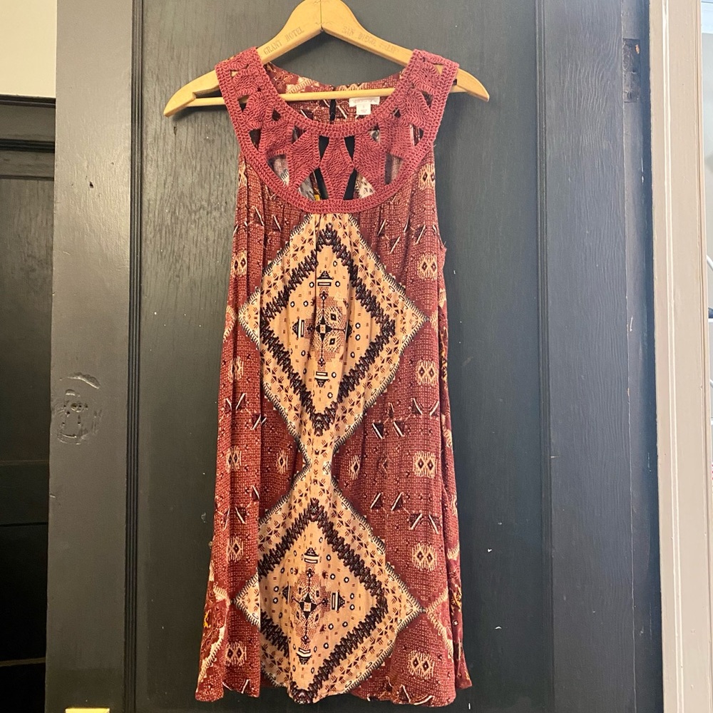Bohemian Dress with Crochet Detailing
